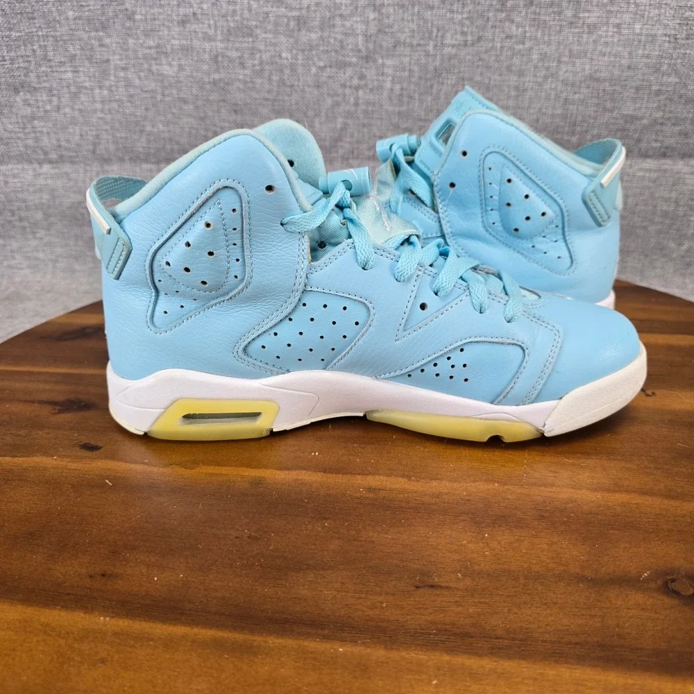 Nike Air Jordan 6 Retro GG Still Blue White Kids Basketball Shoes 543390-407 7Y